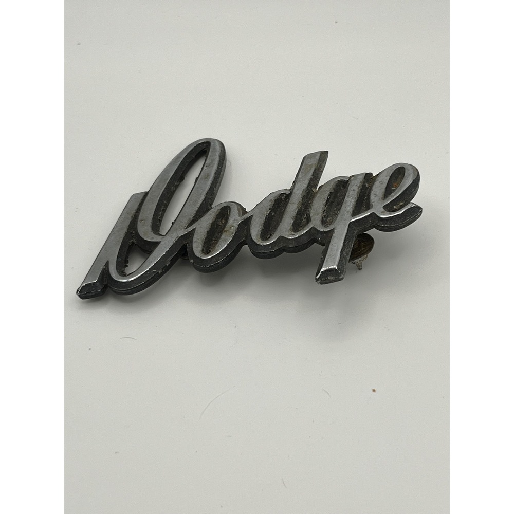 Vintage Dodge Script Emblem Chrome Silver Cursive Badge Mopar 2960722